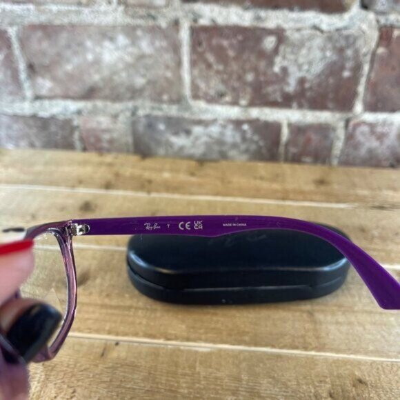 Ray-Ban Kids' Ry1599 Rectangular Eyeglass Frames In Purple w/ case - Picture 6 of 6